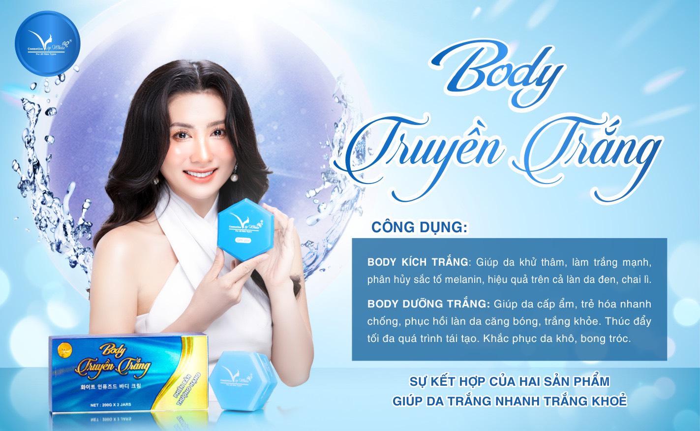 Giá Sỉ Body Truyền Trắng Vip White Xanh Ưu Đãi Nhất Thị Trường