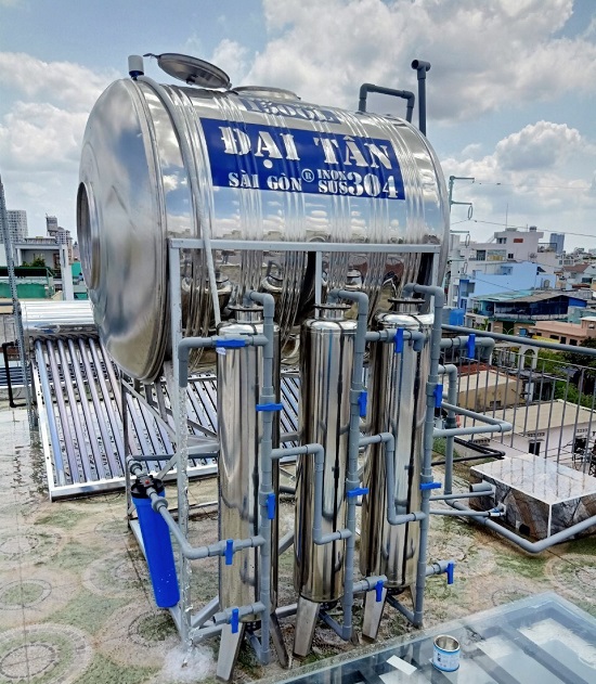 Bộ 3 cột inox Lọc nước đầu nguồn, giếng khoan Bộ 3 cột inox Lọc nước đầu nguồn, giếng khoan
