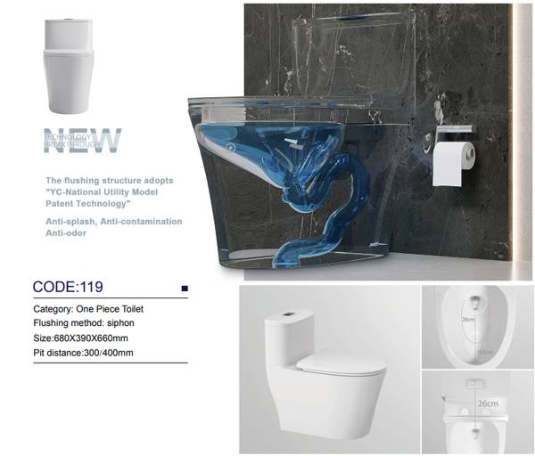 Bồn cầu Hwata, Bồn cầu 1 Khối - 2 nút nhấn Bồn cầu Hwata, Bồn cầu 1 Khối - 2 nút nhấn