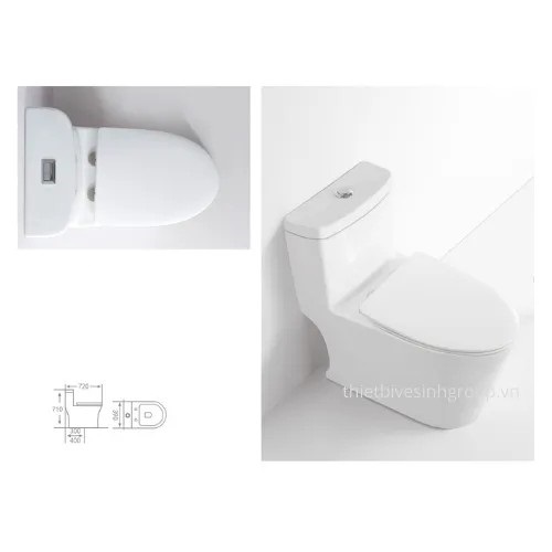 Mẫu Bồn cầu Hwata HT 154 - 1 khối, 2 nút nhấn Mẫu Bồn cầu Hwata HT 154 - 1 khối, 2 nút nhấn