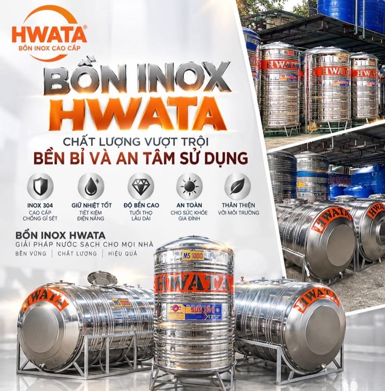 Bồn nước Hwata Việt Nam, BH 12 năm Bồn nước Hwata Việt Nam, BH 12 năm