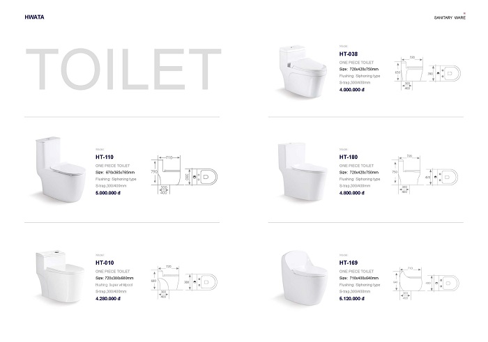 Các loại Bồn cầu Hwata Các loại Bồn cầu Hwata