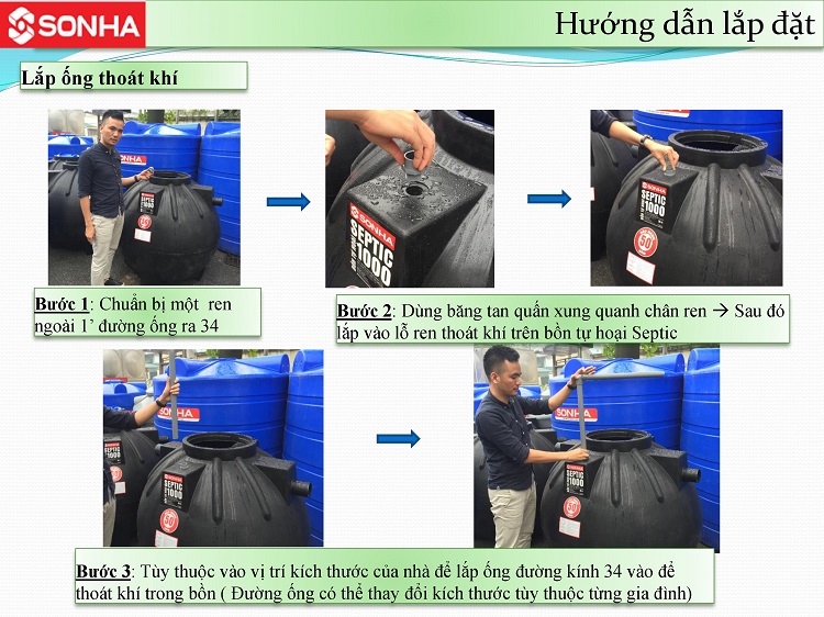 Cách lắp đường thoát khí Bồn tự hoại Cách lắp đường thoát khí Bồn tự hoại