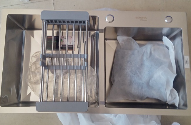 Chậu rửa inox Handmade Sơn Hà 2 hộc Lệch Chậu rửa inox Handmade Sơn Hà 2 hộc Lệch