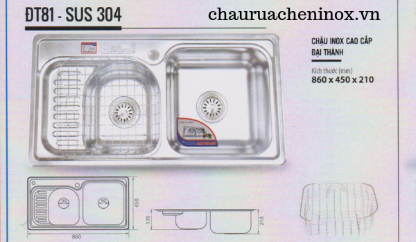Chậu rửa chén inox Cao cấp Tân Á Đại Thành DT81