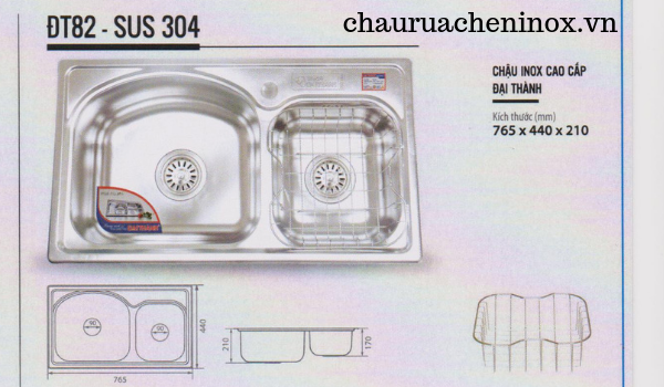 Chậu rửa chén inox cao cấp Đại Thành DT82