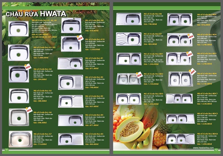 Mẫu chậu rửa chén Hwata Cao Cấp Mẫu chậu rửa chén Hwata Cao Cấp