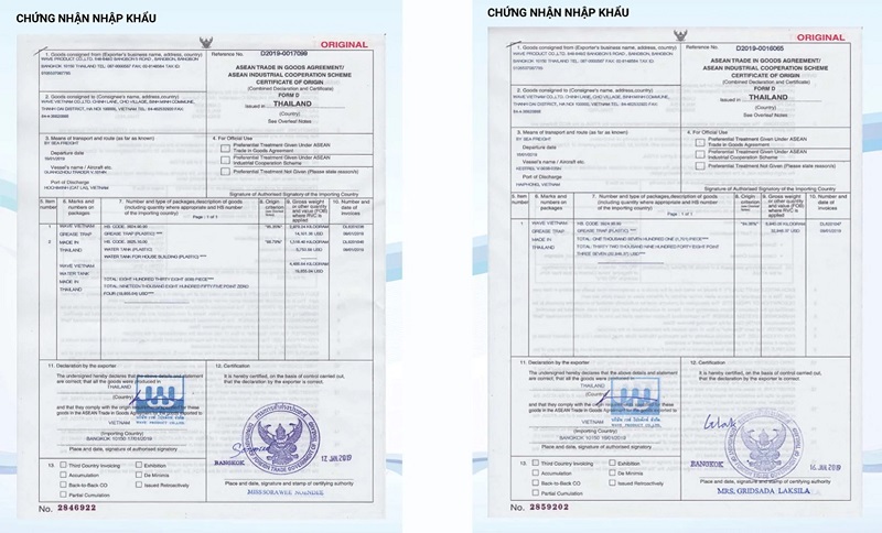 Chứng nhận nhập khẩu thùng tách mỡ Thái Lan Chứng nhận nhập khẩu thùng tách mỡ Thái Lan