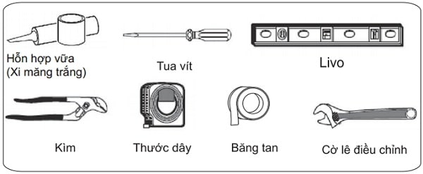 Chuẩn bị dụng cụ để lắp bồn cầu Chuẩn bị dụng cụ để lắp bồn cầu