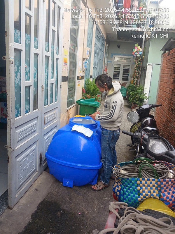 Giao hàng Bồn nhựa Đại Thành 500L Ngang Giao hàng Bồn nhựa Đại Thành 500L Ngang