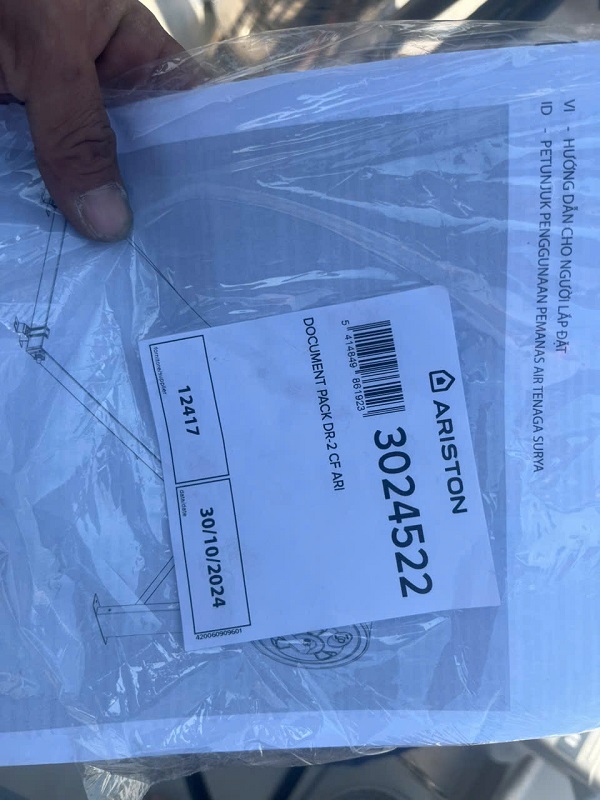 Sổ bảo hành và hướng dẫn sử dụng NLMT Ariston Sổ bảo hành và hướng dẫn sử dụng NLMT Ariston