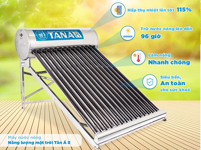 Máy nước nóng năng lượng mặt trời Tân Á 8 Máy nước nóng năng lượng mặt trời Tân Á 8