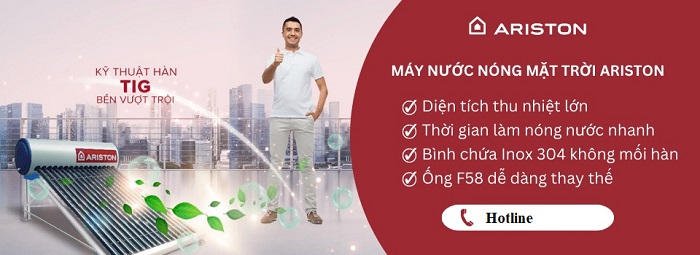 Máy nước nóng năng lượng mặt trời Ariston, 100% tiêu chuẩn Ý Máy nước nóng năng lượng mặt trời Ariston, 100% tiêu chuẩn Ý