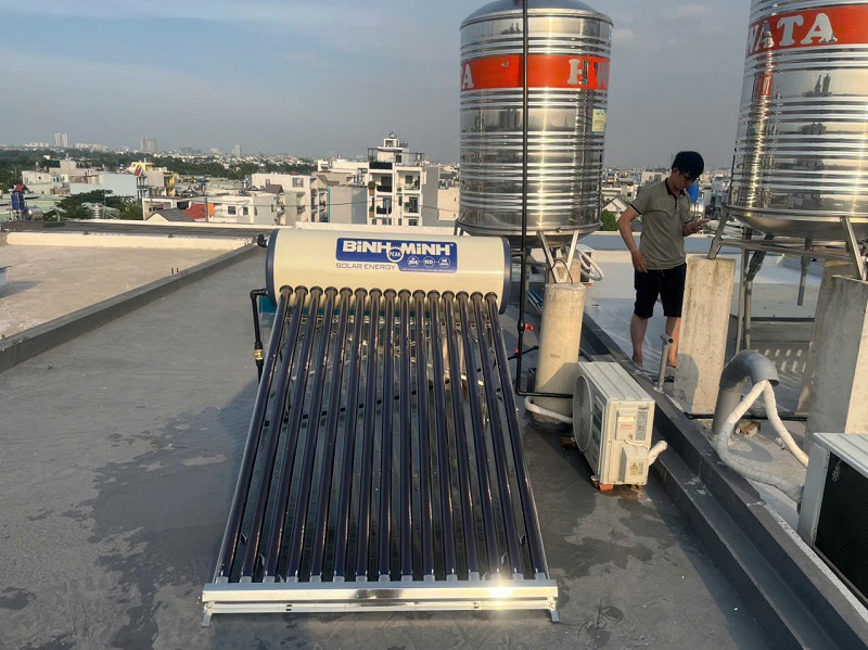 Năng lượng mặt trời Bình Minh Luxury 160L-15 ống F58 Năng lượng mặt trời Bình Minh Luxury 160L-15 ống F58