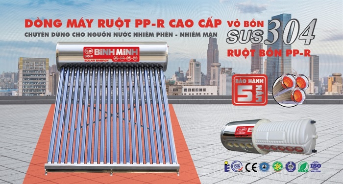 Cấu tạo Máy nước nóng mặt trời Bình Minh Cấu tạo Máy nước nóng mặt trời Bình Minh