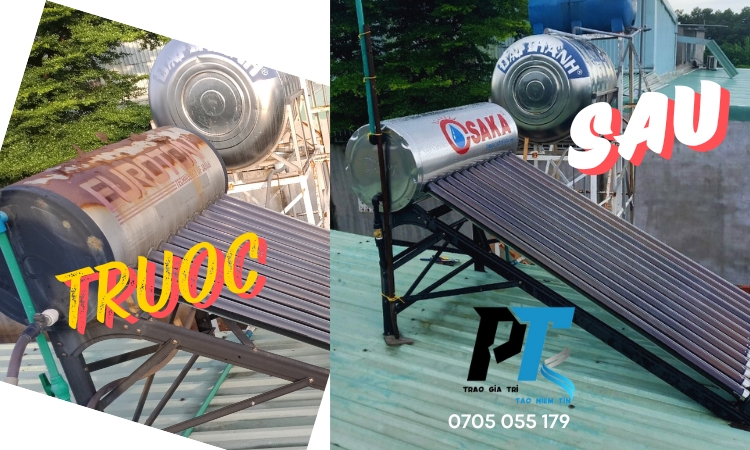 Thay Bình bảo ôn Máy nước nóng Osaka 15 ống Thay Bình bảo ôn Máy nước nóng Osaka 15 ống