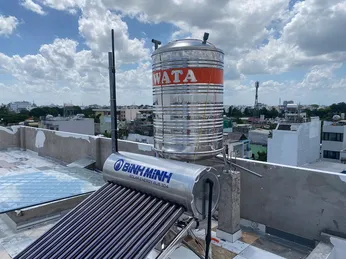 Máy nước nóng mặt trời Bình Minh 160L, I304 - Giá đình 3-5 người dùng