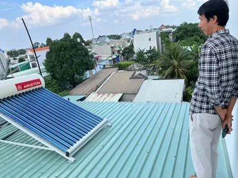 Giải pháp nước nóng xanh với năng lượng mặt trời Ariston 160L Gò Vấp