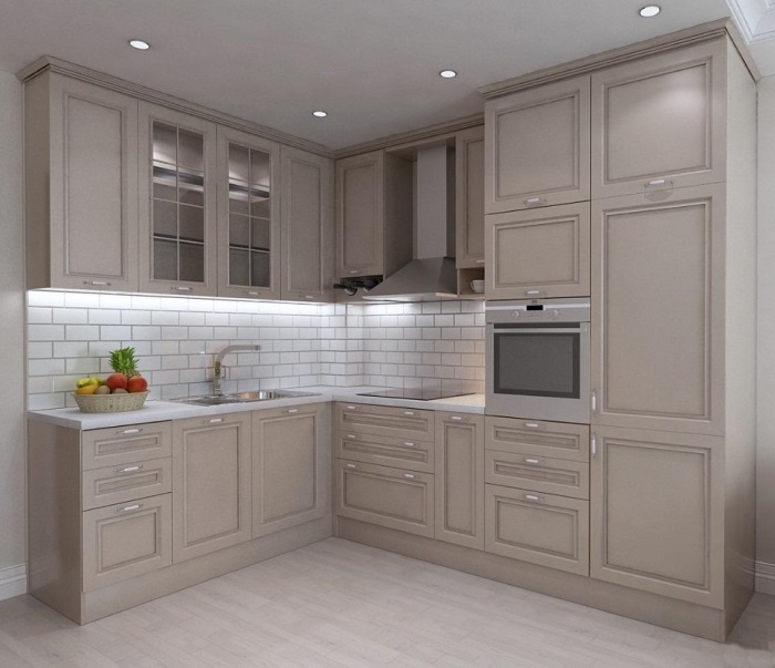 tủ bếp chữ L gỗ xoan đào tự nhiên sang trọng tủ bếp chữ L gỗ xoan đào tự nhiên sang trọng