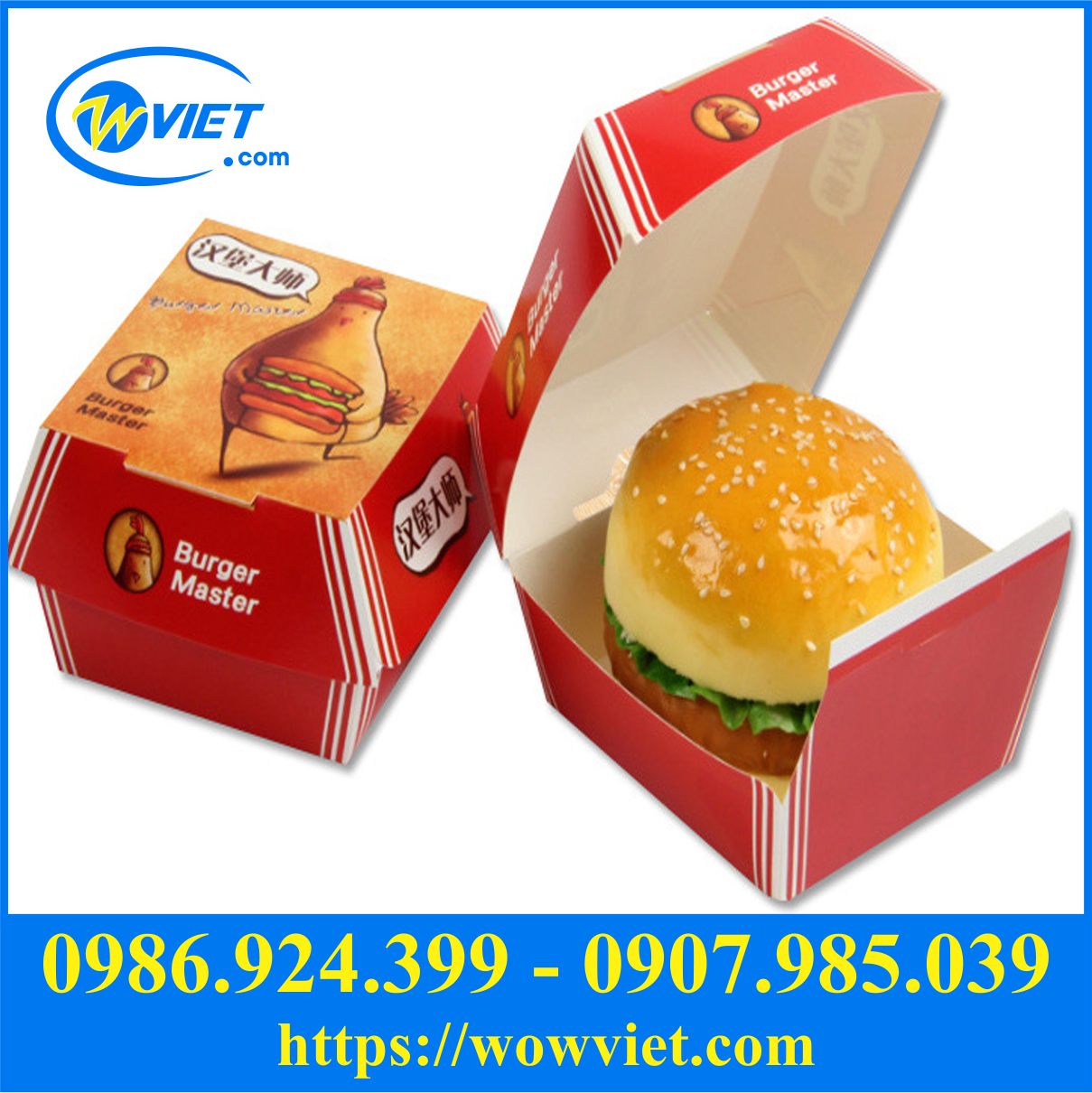 hop giay vuong dung hamburger