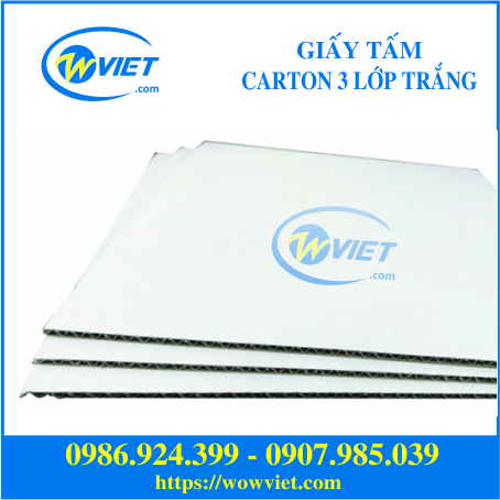 giấy tấm carton 3 lớp trắng wowviet giấy tấm carton 3 lớp trắng wowviet