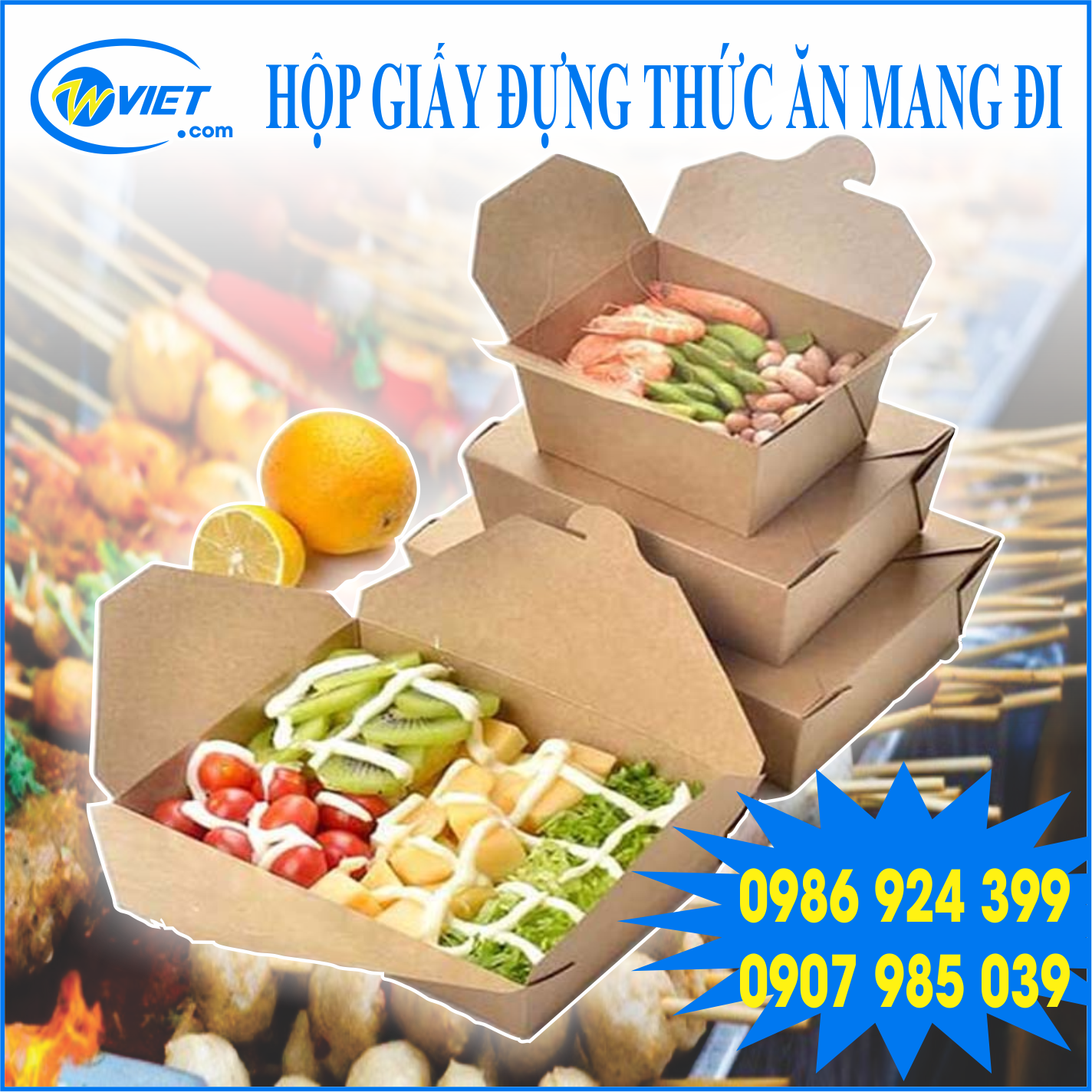 hộp giấy đựng thức ăn mang đi