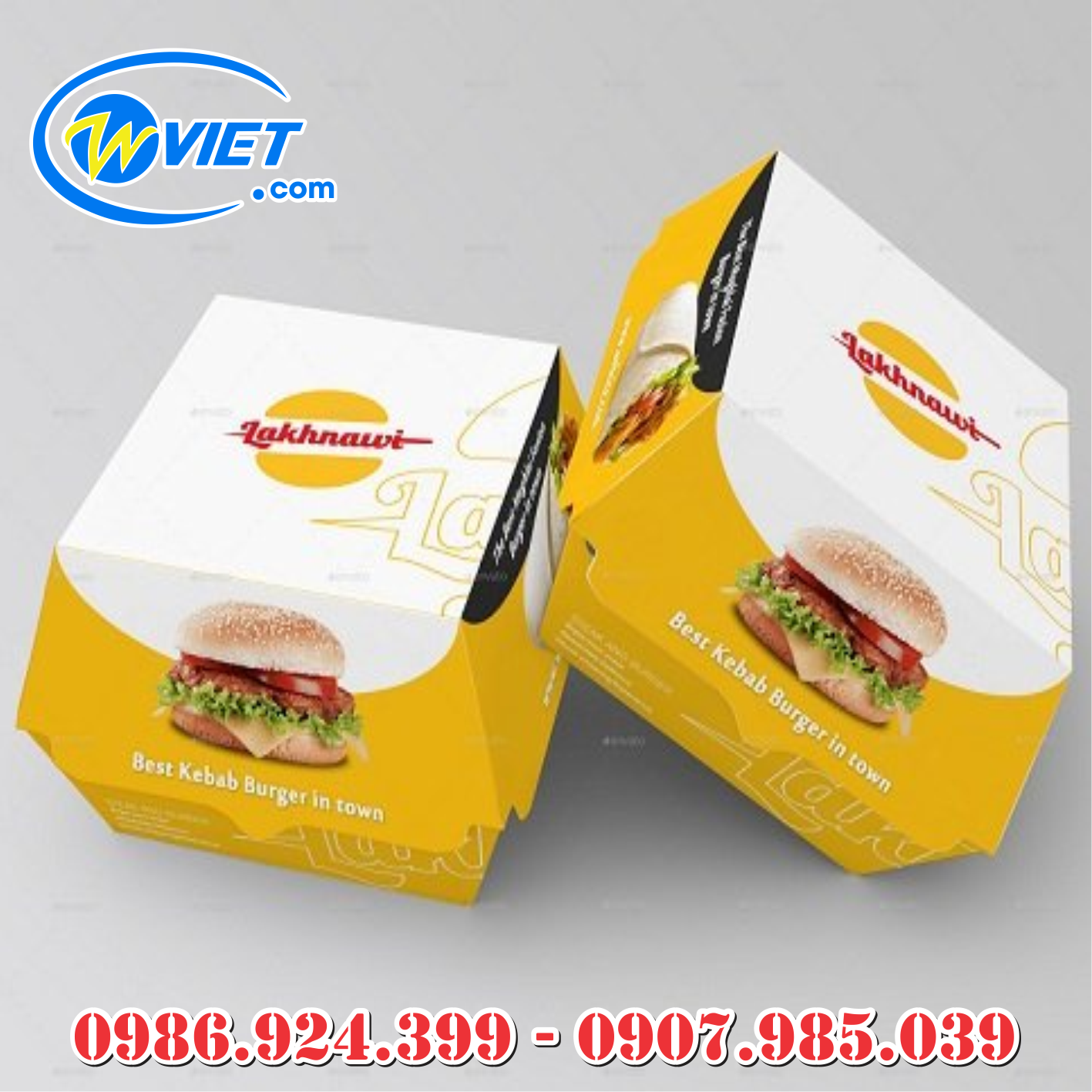 hop giay vuong dung banh hamburger