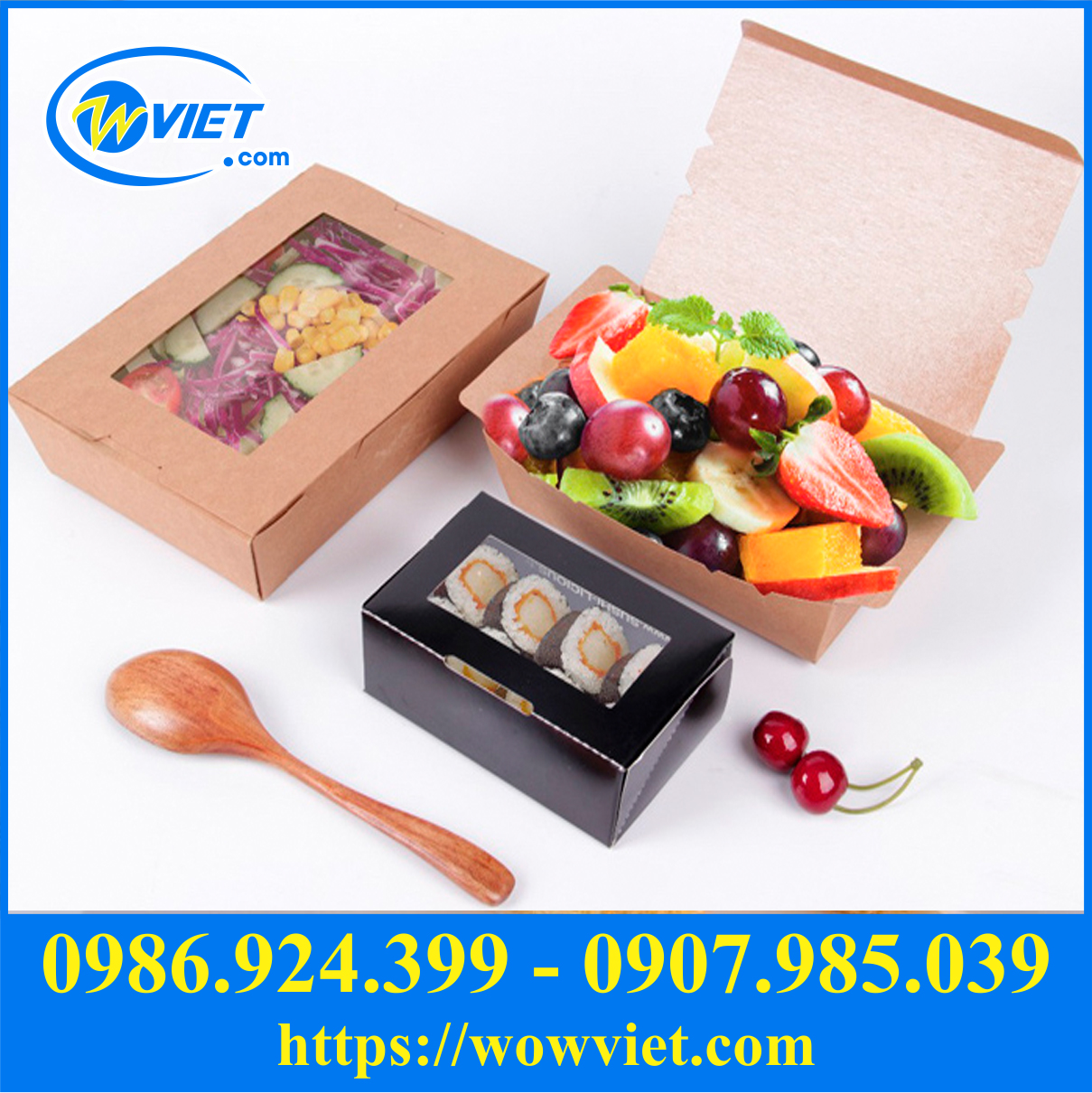 hop giay dung trai cay mang di