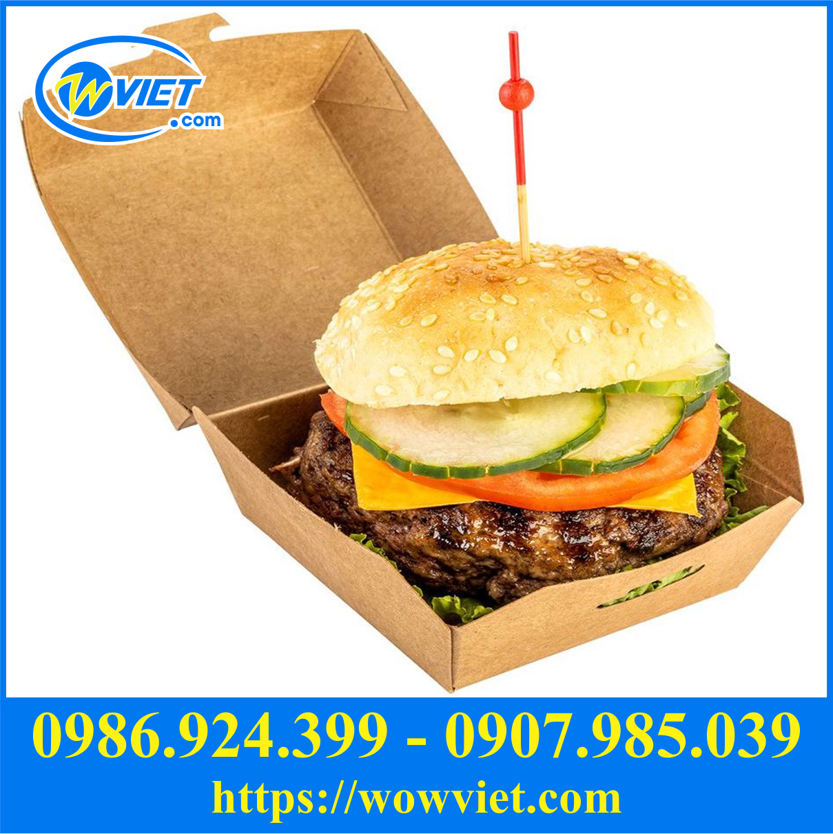 hop giay vuong dung hamburger