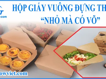 HỘP GIẤY VUÔNG ĐỰNG THỨC ĂN WOWVIET - NHỎ MÀ CÓ VÕ