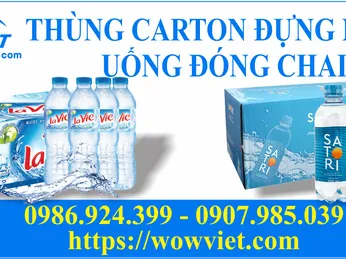 THÙNG CARTON ĐỰNG NƯỚC UỐNG ĐÓNG CHAI ĐỦ LOẠI TỪ 330ML - 0,5L - 1L - 1,5L - 2L - 3L - 4L - 5L