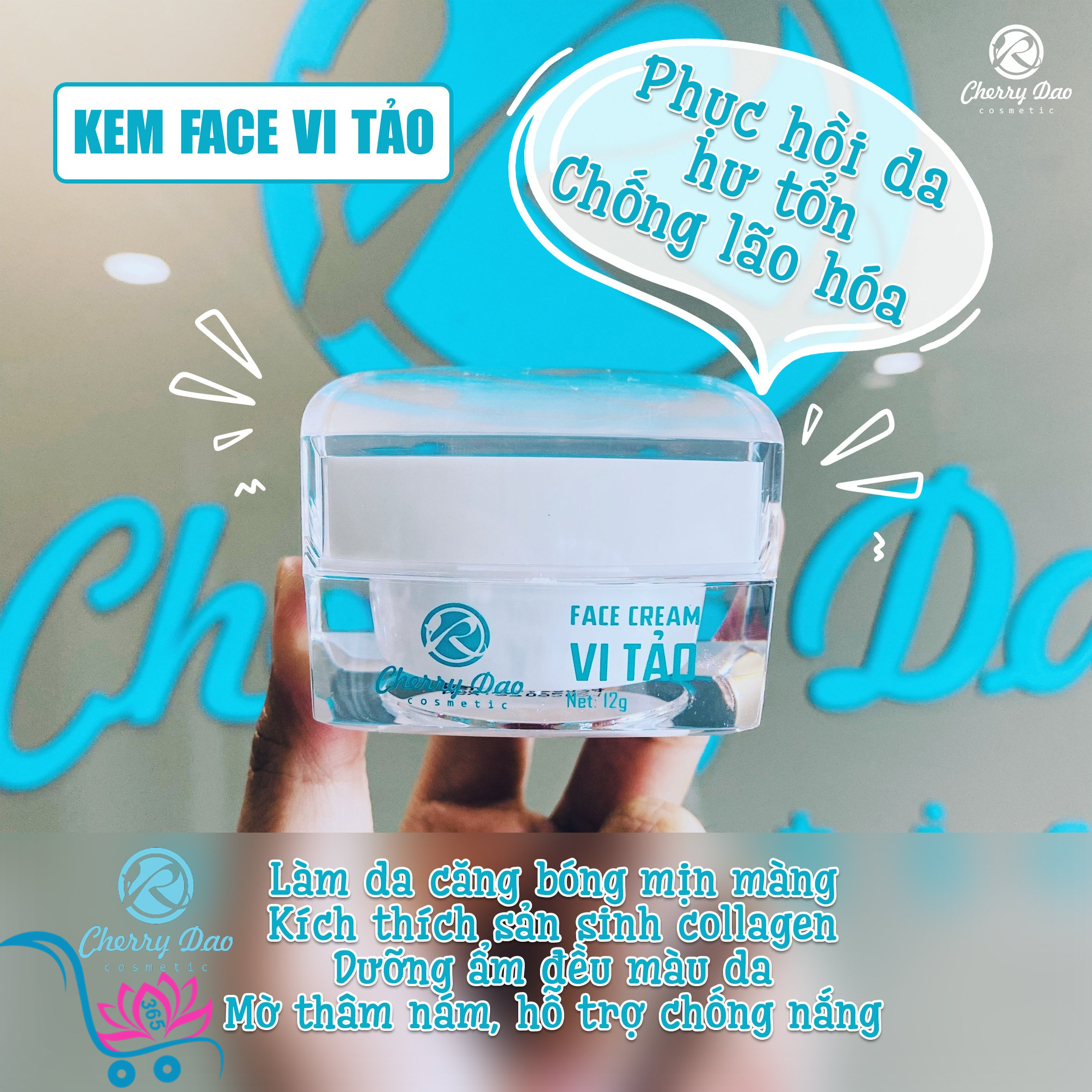 Kem Face Vi Tảo Cherry Đào CRD✔️Chính Hãng✔️Ưu Đãi Hot