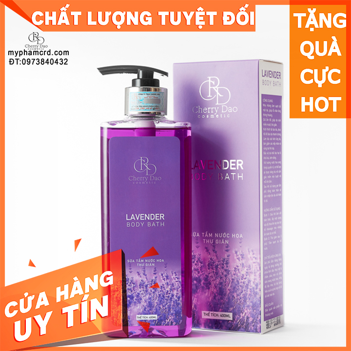Sữa Tắm Hương Lavender CRD Cosmetic Cherry Đào Tặng Quà Hấp Dẫn