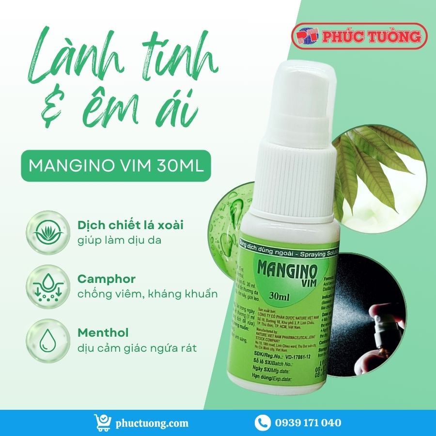 Dung dịch Mangino Vim lành tính và êm ái Dung dịch Mangino Vim lành tính và êm ái