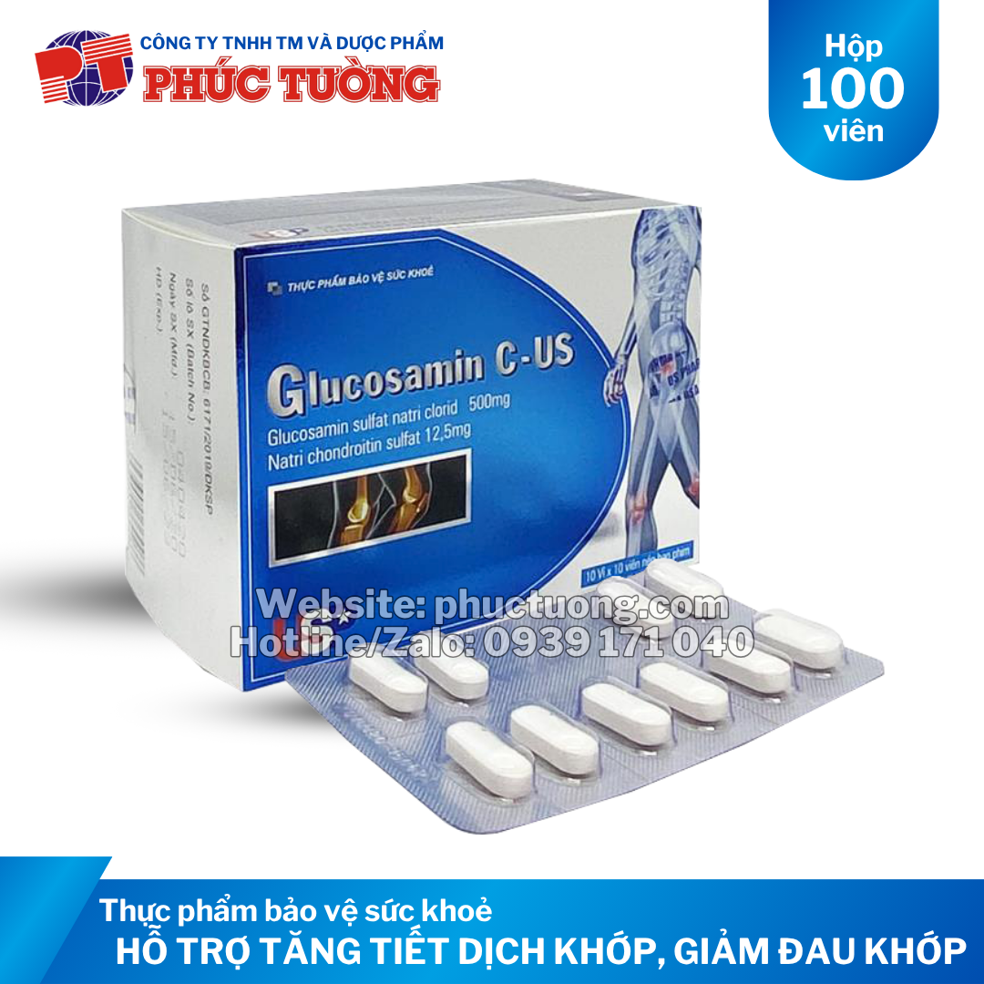 Glucosamin C-US hỗ trợ tăng tiết dịch khớp, giảm đau khớp Glucosamin C-US hỗ trợ tăng tiết dịch khớp, giảm đau khớp
