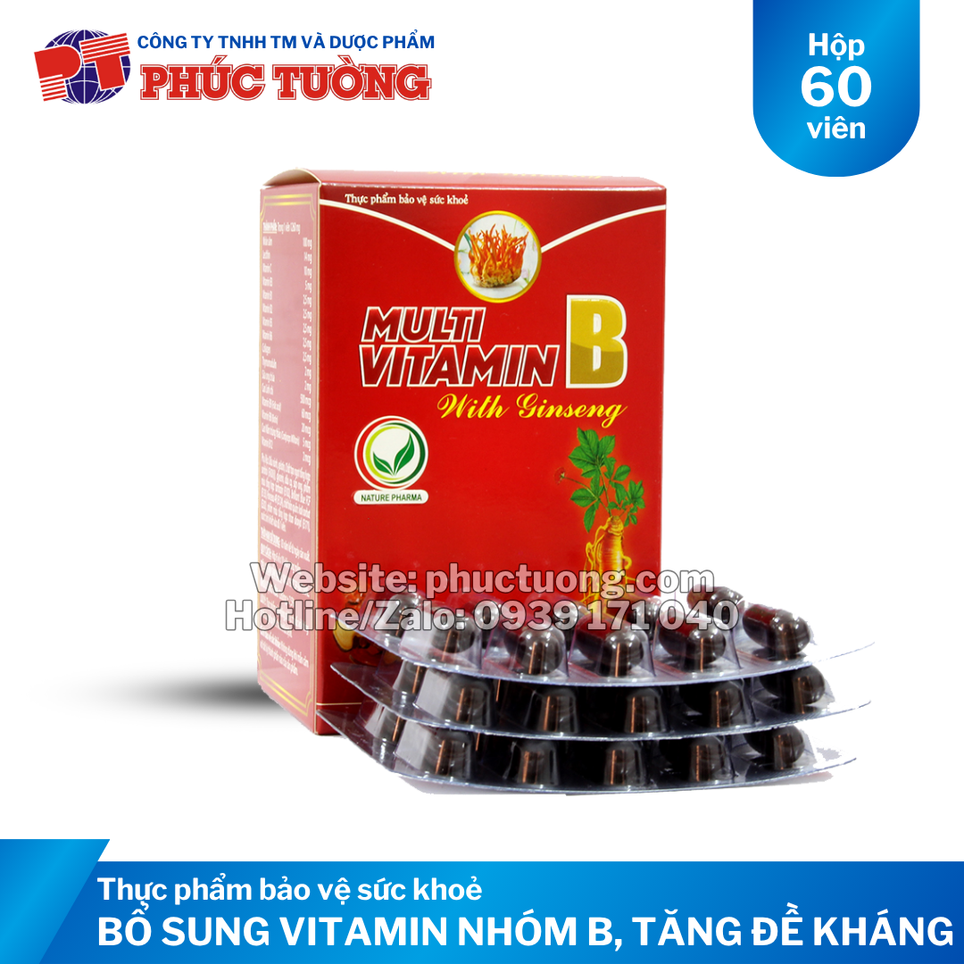 Multi Vitamin B Ginseng bổ sung các vitamin nhóm B cho cơ thể Multi Vitamin B Ginseng bổ sung các vitamin nhóm B cho cơ thể