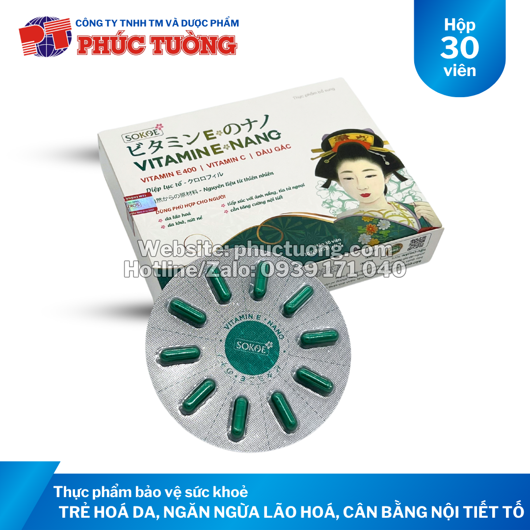 Vitamin E Nano trẻ hóa da, ngăn ngừa lão hóa, cân bằng nội tiết Vitamin E Nano trẻ hóa da, ngăn ngừa lão hóa, cân bằng nội tiết