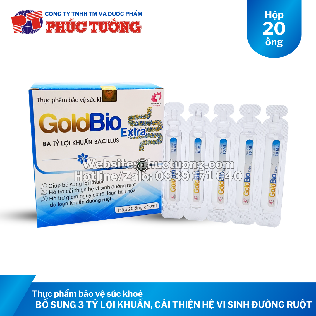 Gold Bio Extra bổ sung ba tỷ lợi khuẩn Bacillus cải thiện hệ vi sinh đường ruột Gold Bio Extra bổ sung ba tỷ lợi khuẩn Bacillus cải thiện hệ vi sinh đường ruột