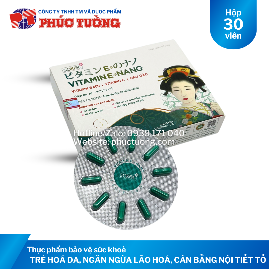 Vitamin E Nano bổ sung Vitamin E, hạn chế lão hoá da Vitamin E Nano bổ sung Vitamin E, hạn chế lão hoá da