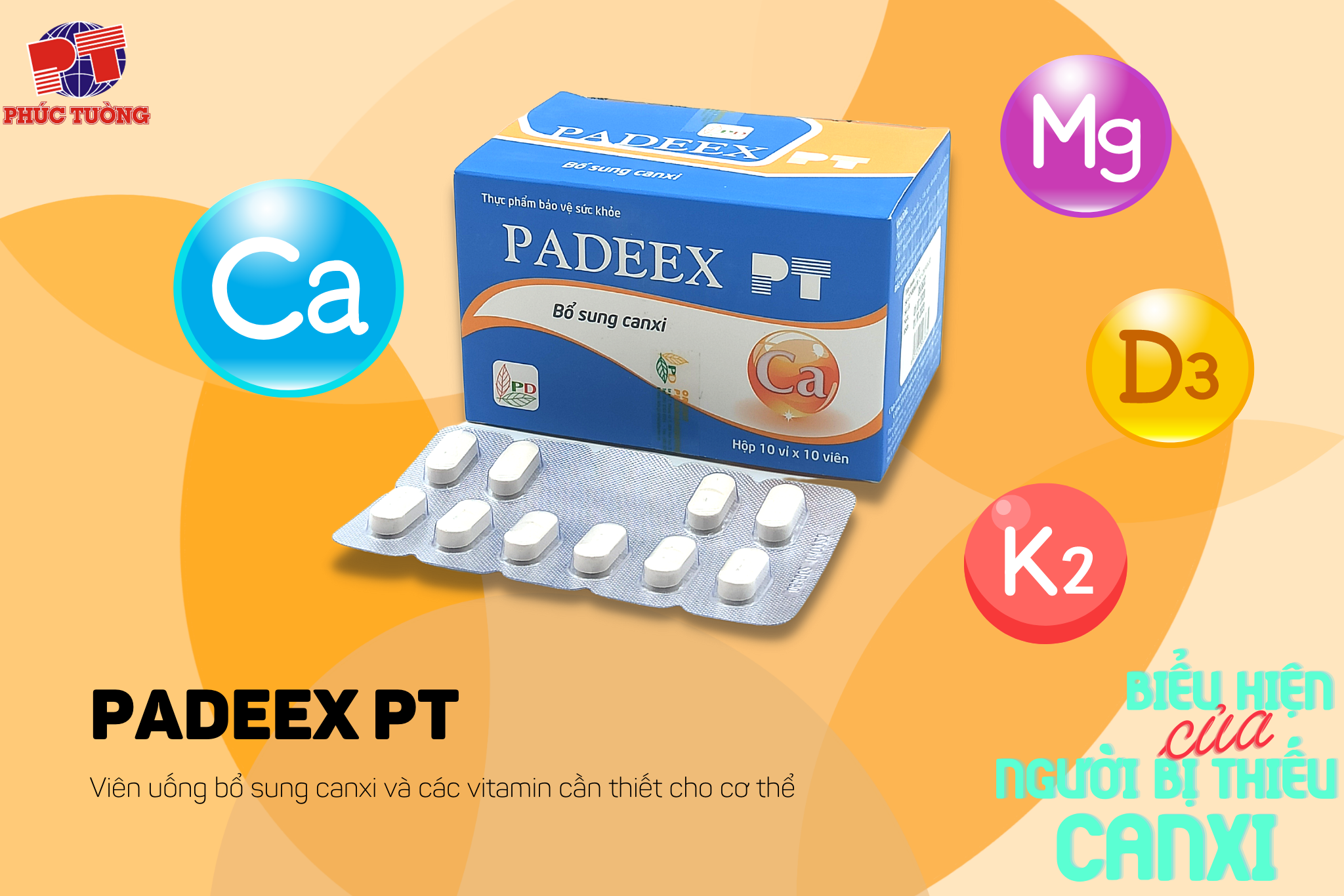 Viên uống bổ sung canxi Padeex PT Viên uống bổ sung canxi Padeex PT