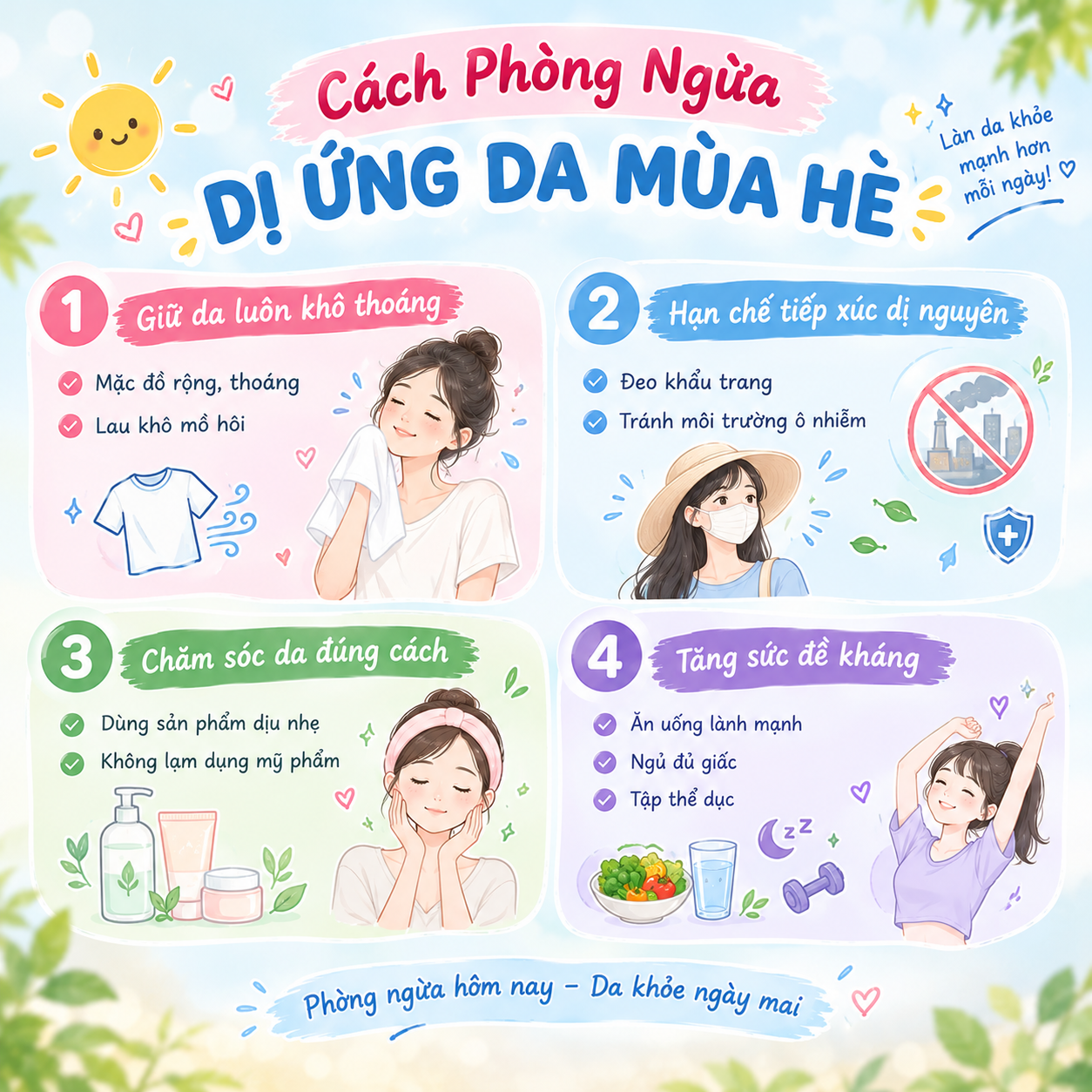 Cách Phòng Ngừa Dị Ứng Da Mùa Hè Cách Phòng Ngừa Dị Ứng Da Mùa Hè