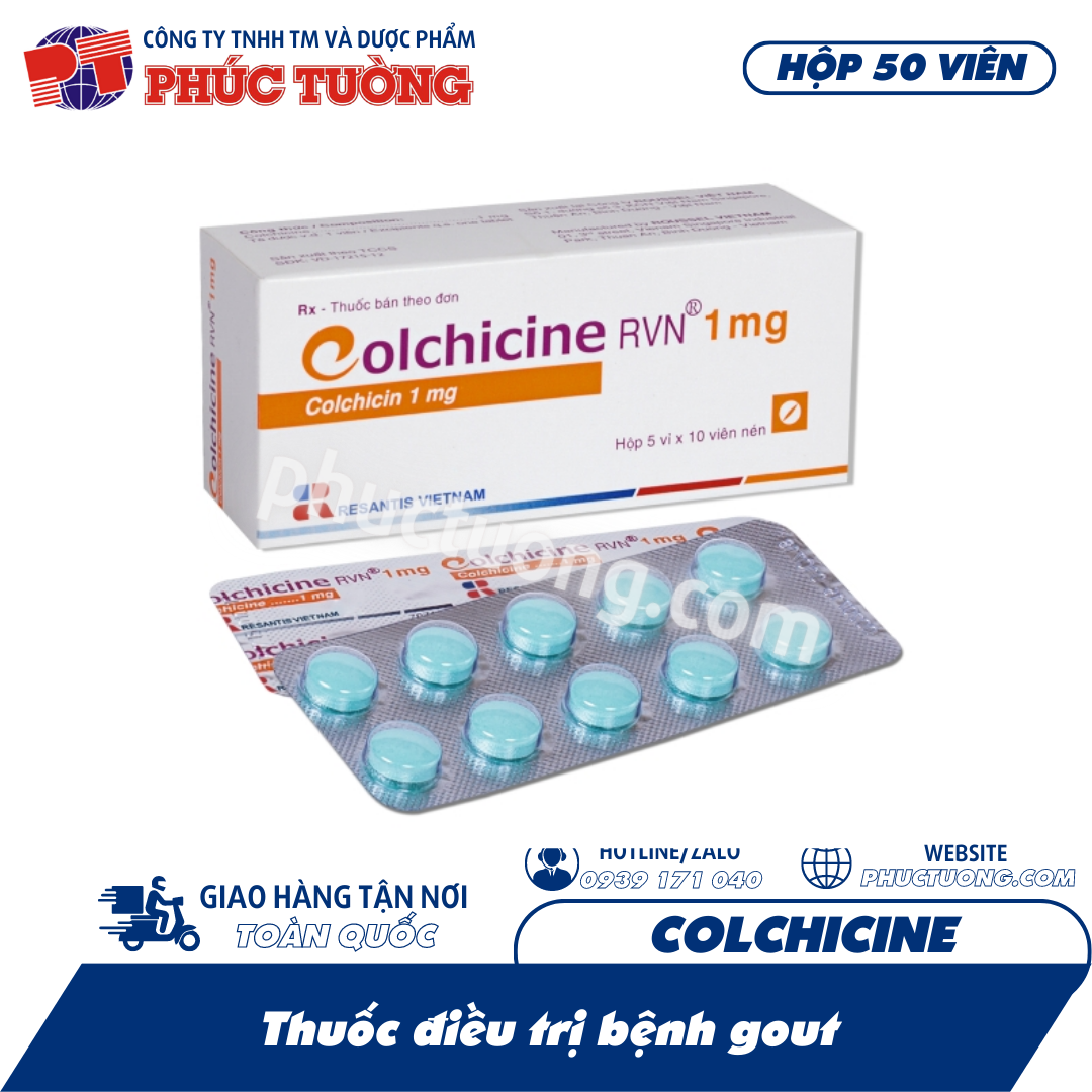 COLCHICINE RVN 1mg - Điều trị bệnh gout COLCHICINE RVN 1mg - Điều trị bệnh gout