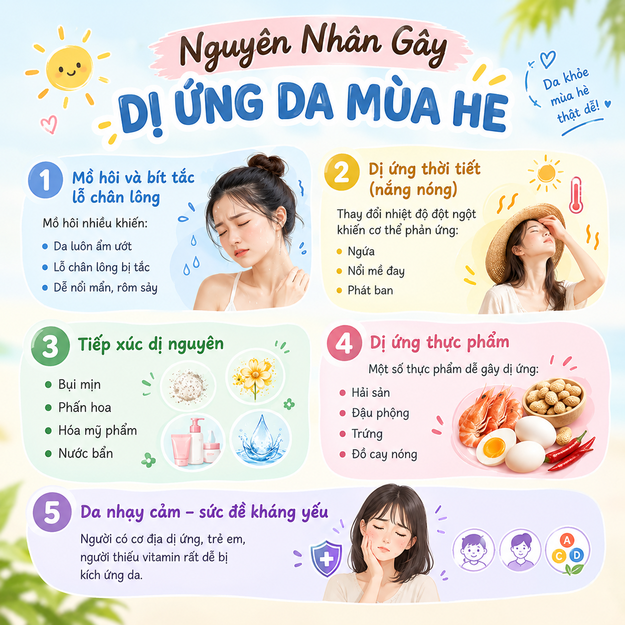 Nguyên Nhân Gây Dị Ứng Da Mùa Hè Nguyên Nhân Gây Dị Ứng Da Mùa Hè