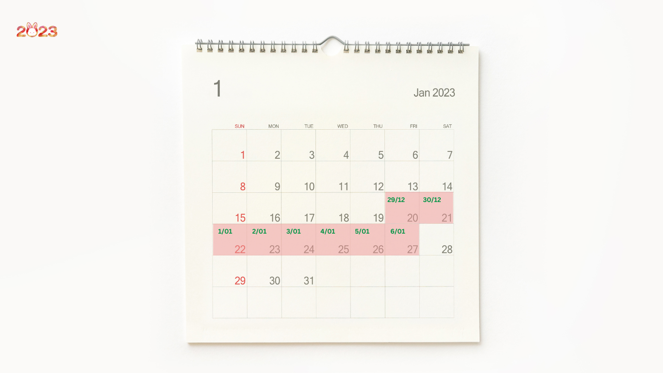 Lịch nghỉ Tết Nguyên Đán 2023 Lịch nghỉ Tết Nguyên Đán 2023