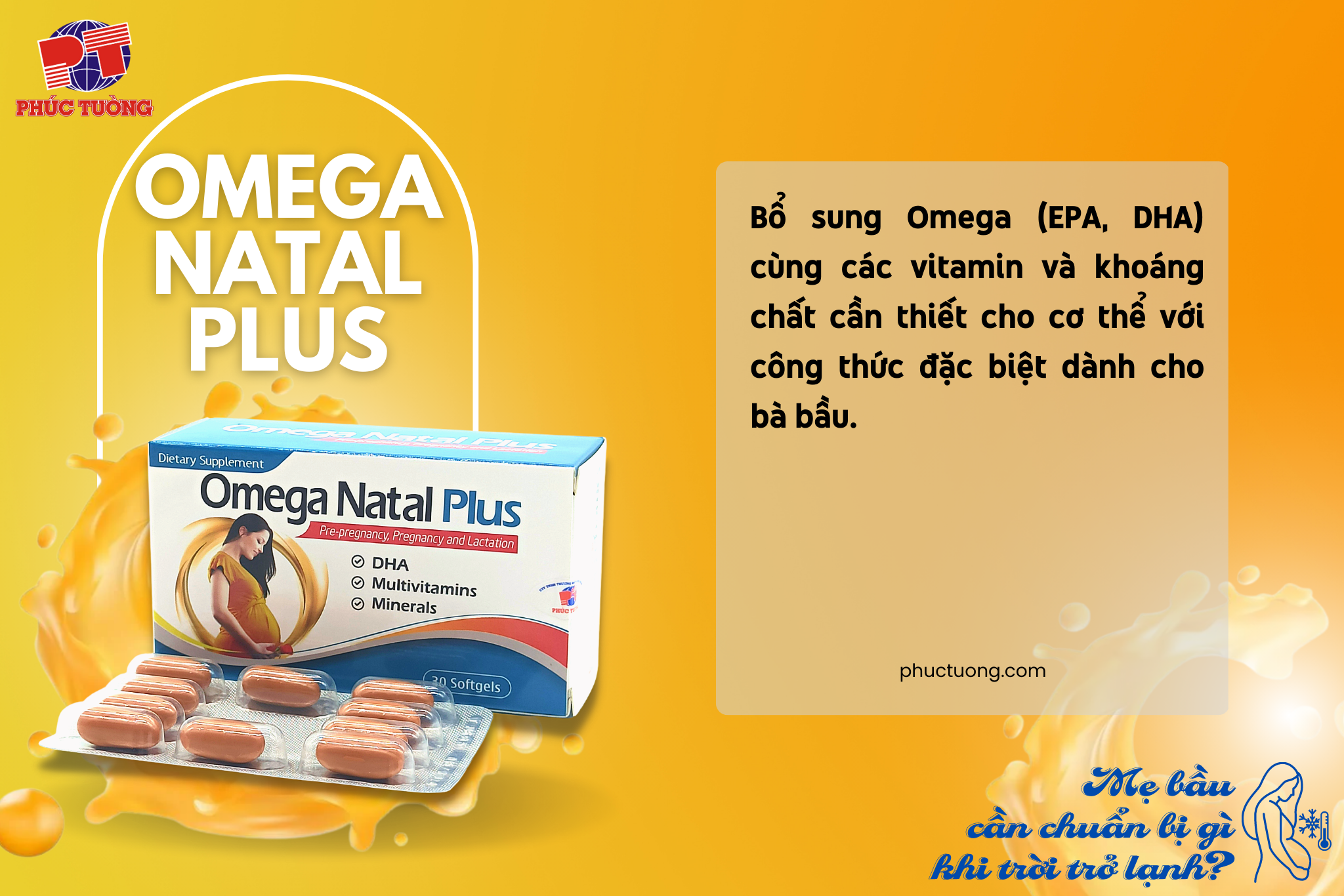 Omega Natal Plus viên uống bổ sung DHA, vitamin và khoáng chất cho bà bầu Omega Natal Plus viên uống bổ sung DHA, vitamin và khoáng chất cho bà bầu