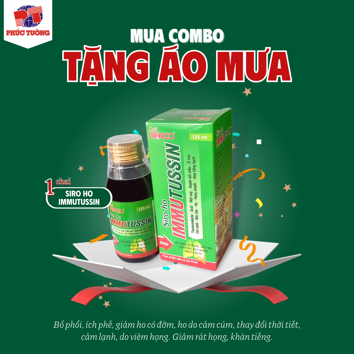 Mua combo tăng cường sức khoẻ, phòng cúm tặng áo mưa Mua combo tăng cường sức khoẻ, phòng cúm tặng áo mưa