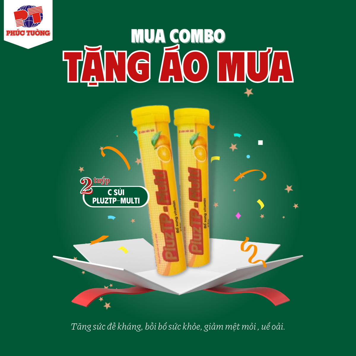 Mua combo tăng cường sức khoẻ, phòng cúm tặng áo mưa Mua combo tăng cường sức khoẻ, phòng cúm tặng áo mưa