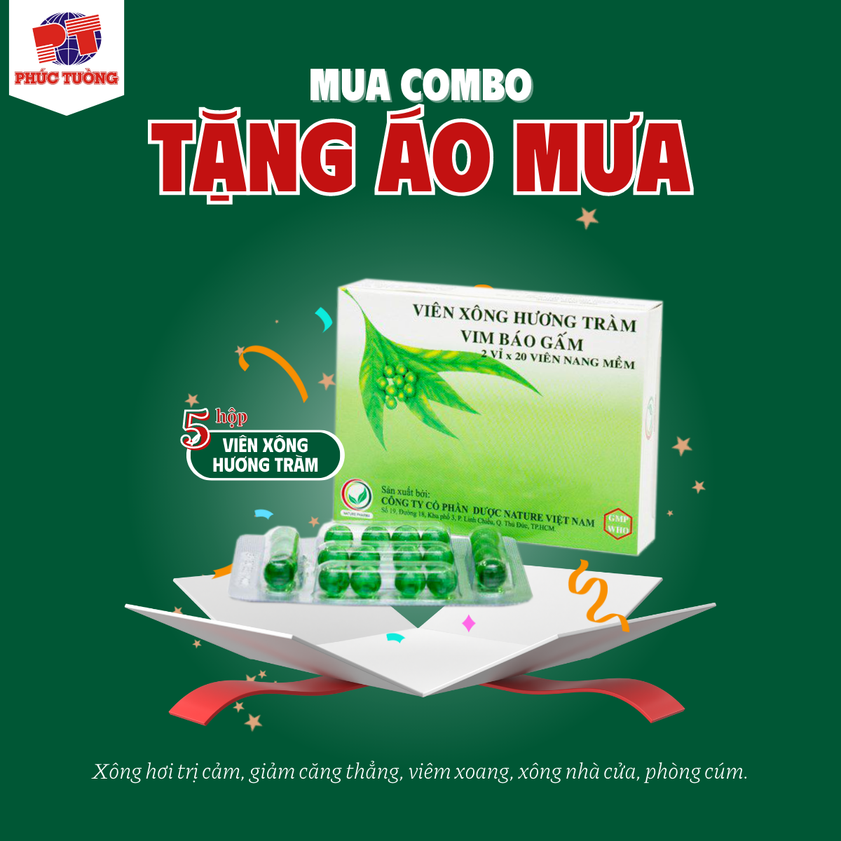 Mua combo tăng cường sức khoẻ, phòng cúm tặng áo mưa Mua combo tăng cường sức khoẻ, phòng cúm tặng áo mưa