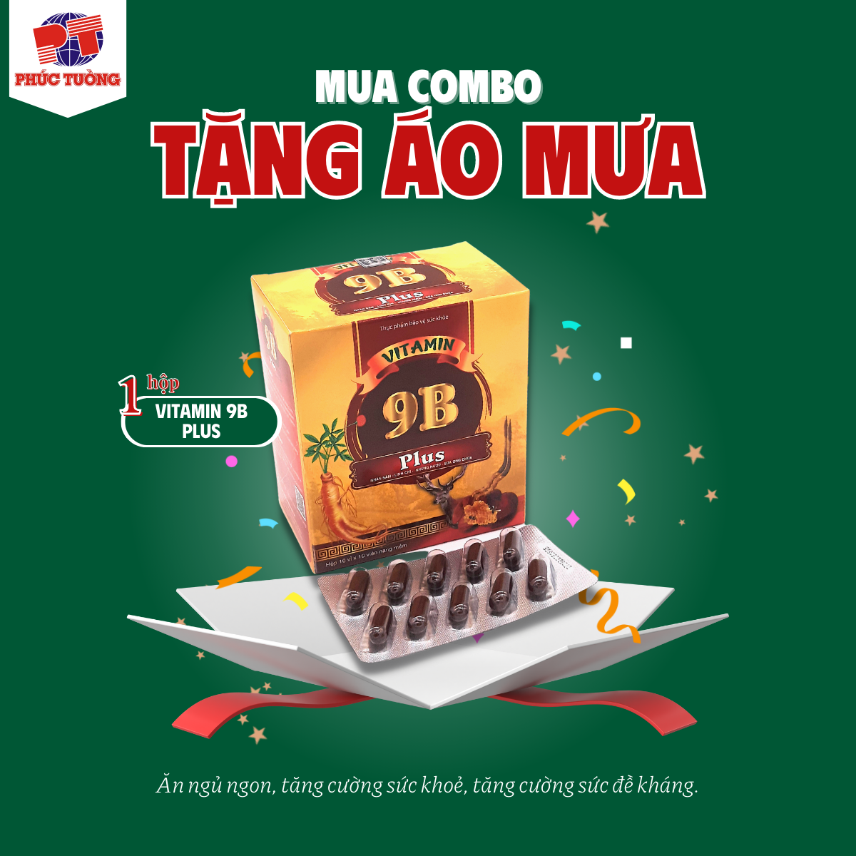 Mua combo tăng cường sức khoẻ, phòng cúm tặng áo mưa Mua combo tăng cường sức khoẻ, phòng cúm tặng áo mưa