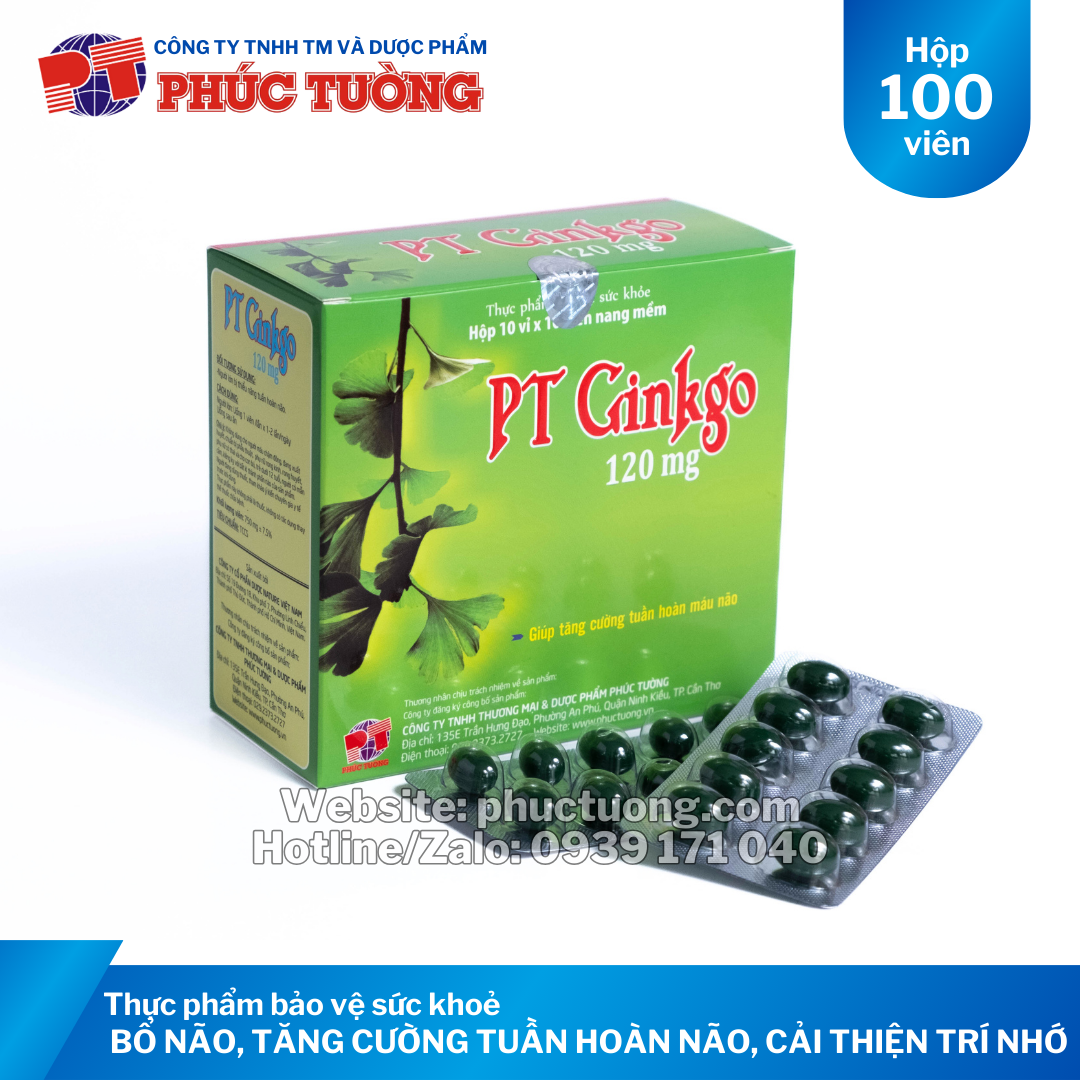 PT Ginkgo 120mg bổ não, tăng cường tuần hoàn não và cải thiện trí nhớ PT Ginkgo 120mg bổ não, tăng cường tuần hoàn não và cải thiện trí nhớ